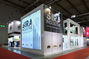 Allestimento stand fieristico per Sira Industrie fiera MCE